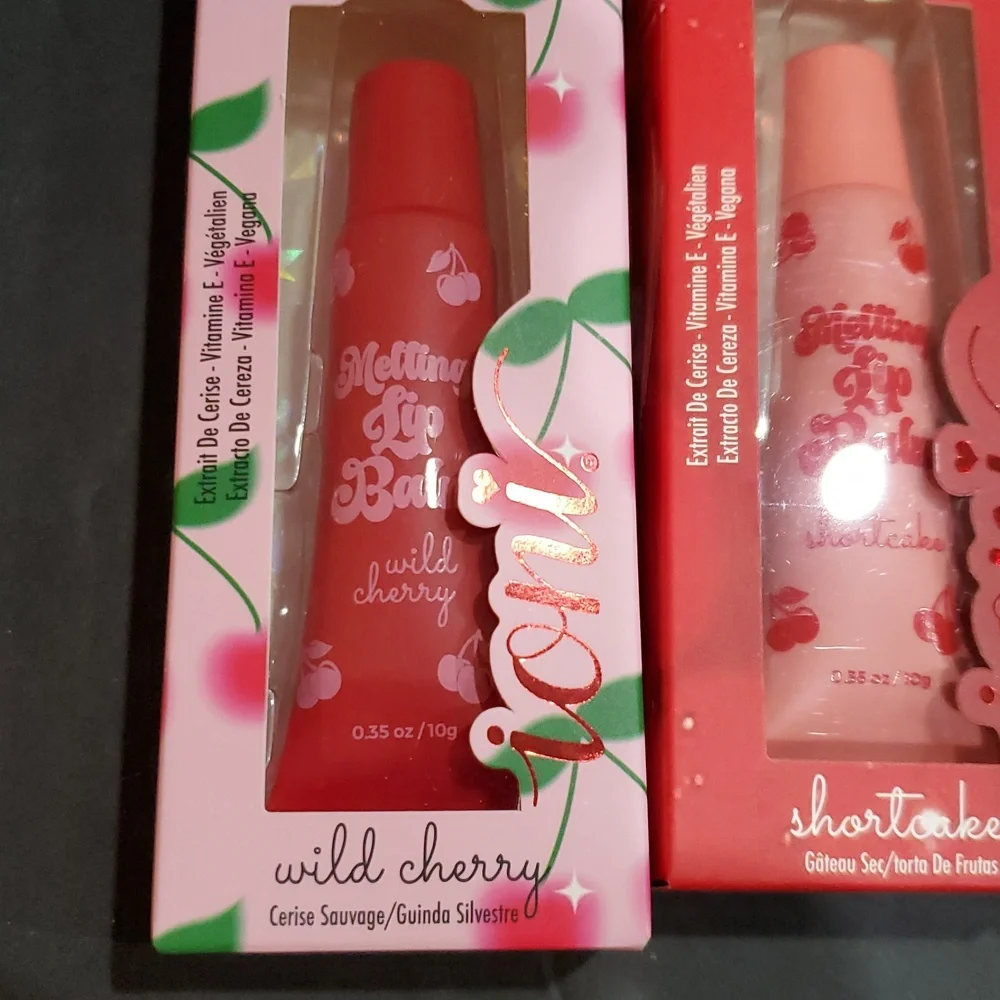 3pack‎ cherry on top cherry extract wild cherry and shortcake melting lip balms